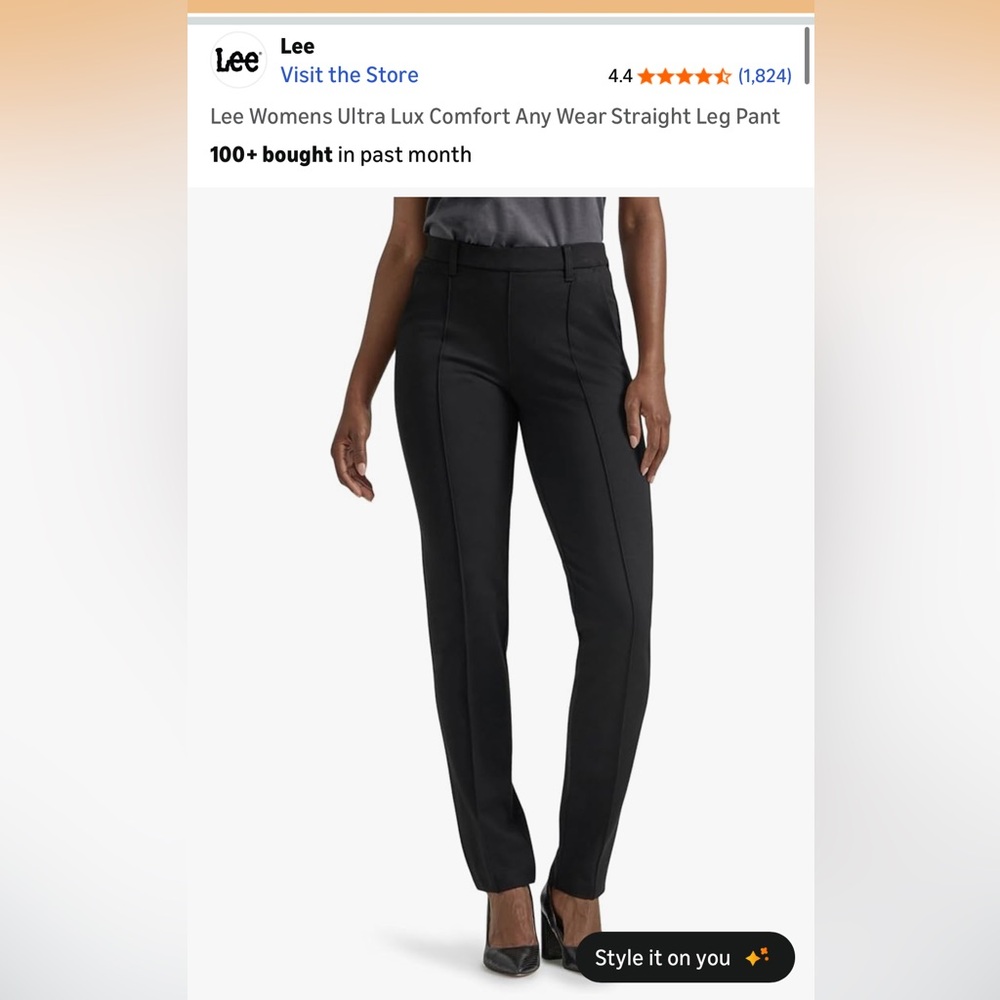 Lee Women's Black Straight Leg Pants